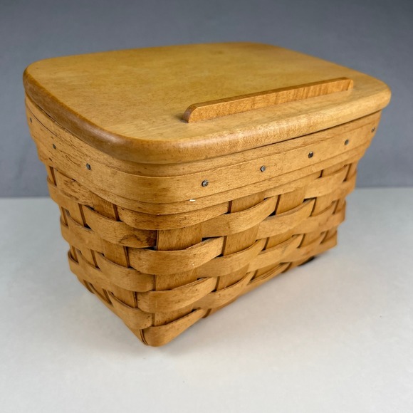 Longaberger Other - Longaberger Recipe Basket Small Brown Wood Lid Protector 17418 Farmhouse Decor